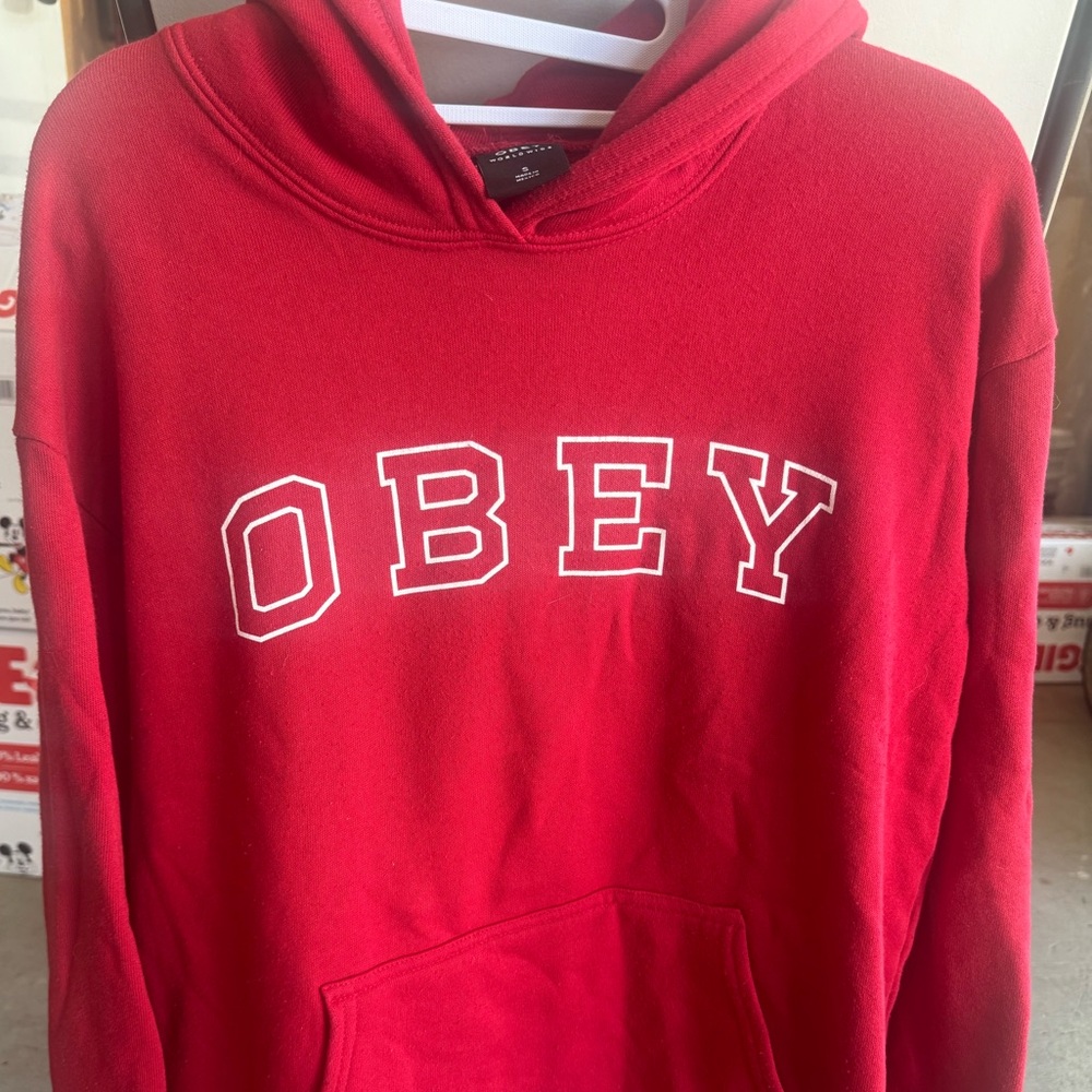 Obey Women’s Red Hoodie Sweater
